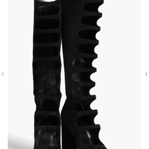 SAINT LAURENT Joplin 105 cutout suede knee boots - Picture 1 of 3
